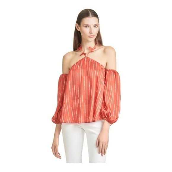 Sachin & Babi Harlow Shibori Stripe Cold Shoulder Top Medium $295
